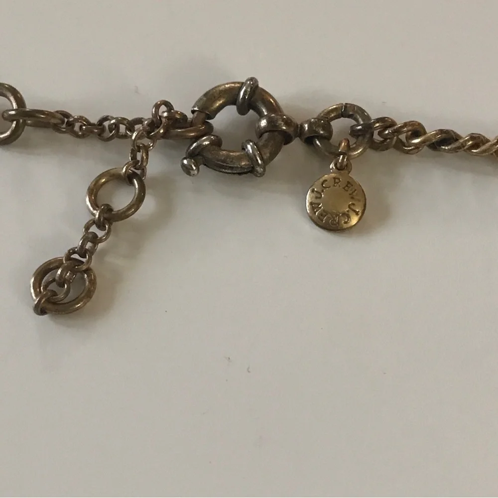 J.CREW MIXED PRISM NECKLACE BROWN GOLD Tone Wood Pyramid Faceted Crystals. - Picture 6 of 6